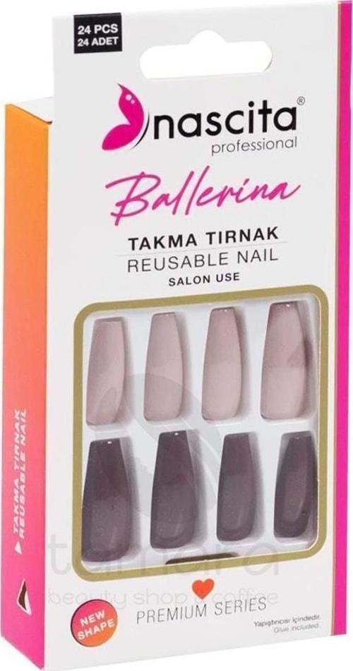 NASNAIL00155 24 LÜ RENKLİ TAKMA TIRNAK BALLERINA