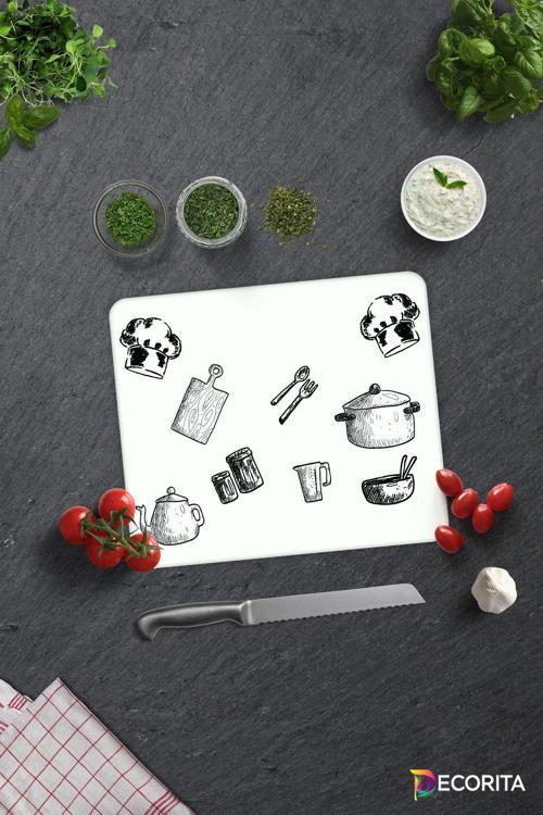 Cam Kesme Tahtası - Cam Kesme Tablası | Beyaz Tahta | 29cm x 34cm