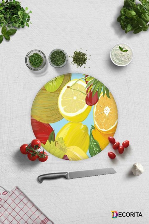 Cam Kesme Tahtası - Cam Kesme Tablası | Ekşi Meyveler | Çap32cm