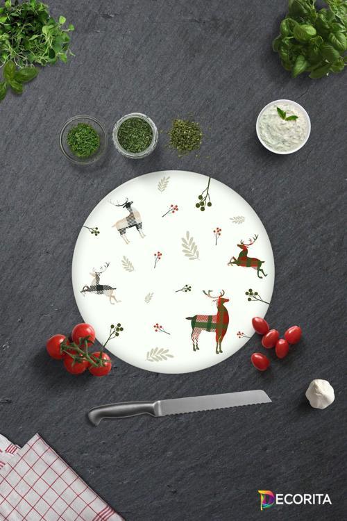 Cam Kesme Tahtası - Cam Kesme Tablası | Forest Deers | Çap32cm