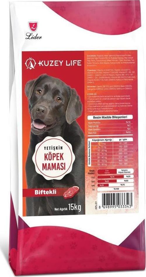 Biftekli Yetişkin Köpek Maması 15 Kg