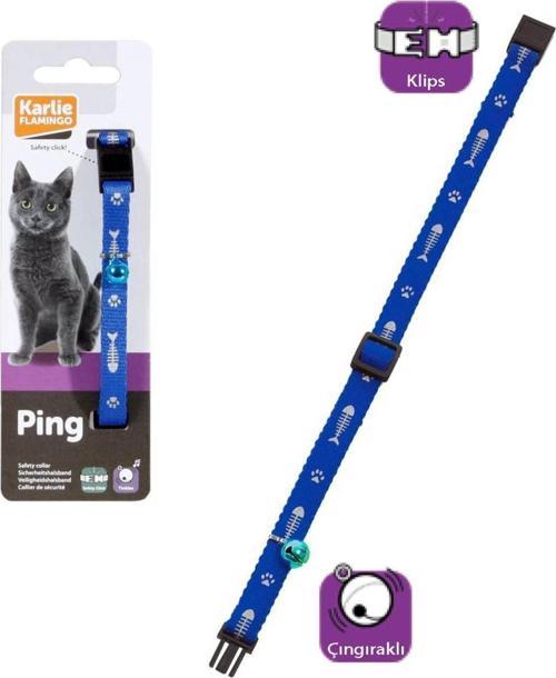 Karlıe Kedi Tasması Çıng. 30cm Mavi