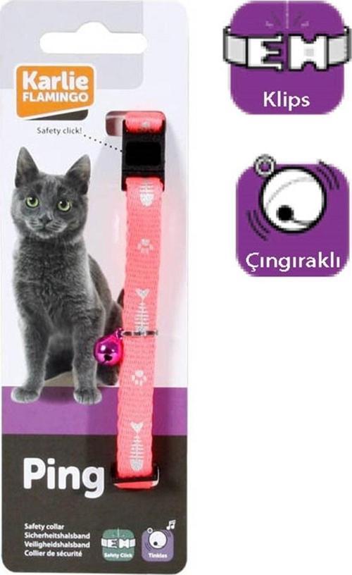 Karlıe Kedi Tasması Çıng. 30cm Pembe