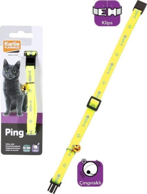 Karlıe Kedi Tasması Çıng. 30cm Sarı