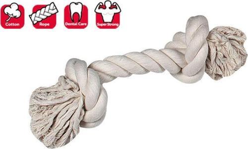 Karlıe 2 Düğümlü İp Köpek Oyu. M 30 Cm Beyaz