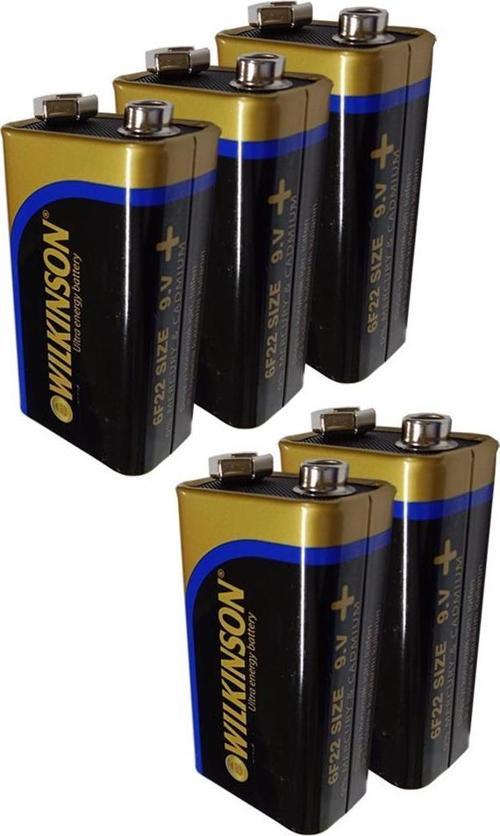 9 Volt Pil 5 Adet Extra Güçlü Karbon 9 Wolt Çift Başlıklı Kare Pil Oyuncak Araba Radyo Telsiz Drone El Feneri Duman Ded
