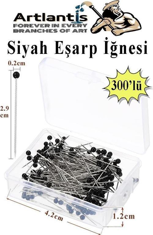 Eşarp İğnesi Siyah 300 lü 1 Paket Türban İğnesi Başörtüsü Toplu İğne Şal Düğün Nikah Nişan Kına Sünnet Takı İğnesi
