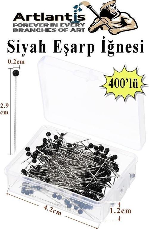 Eşarp İğnesi Siyah 400 lü 1 Paket Türban İğnesi Başörtüsü Toplu İğne Şal Düğün Nikah Nişan Kına Sünnet Takı İğnesi