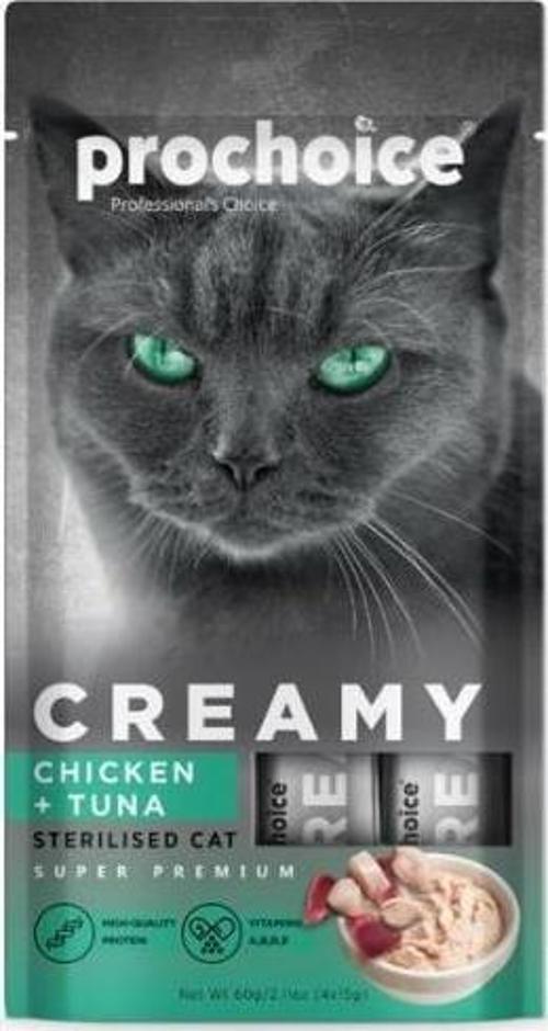 Creamy Kediler İçin Tavuklu Ton Balıklı Sıvı Kedi Ödül 4x15 gr