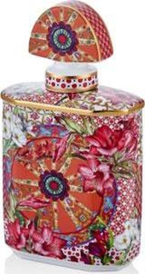 Lilyum Desen Porselen Parfüm Şişesi 100ml Small 13cm