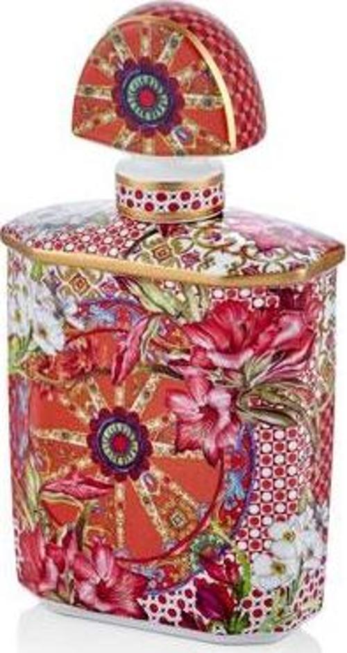 Lilyum Desen Porselen Parfüm Şişesi 240ml Medium 16cm