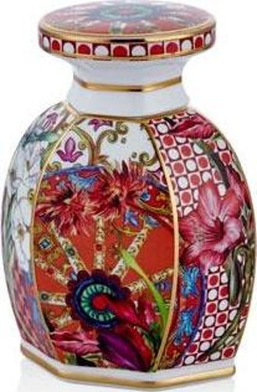 Lilyum Desen Porselen Parfüm Şişesi 250ml Medium 12cm