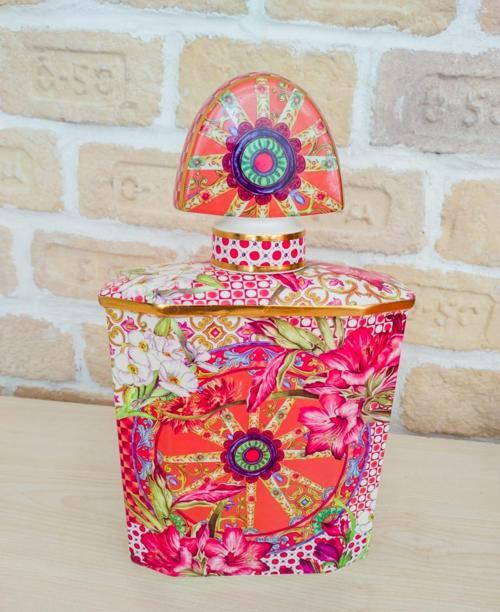 Lilyum Desen Porselen Parfüm Şişesi 3,5lt Xlarge 35cm