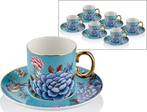 Floral Blue Porselen 12 Parça 6 Kişilik Çay Takımı