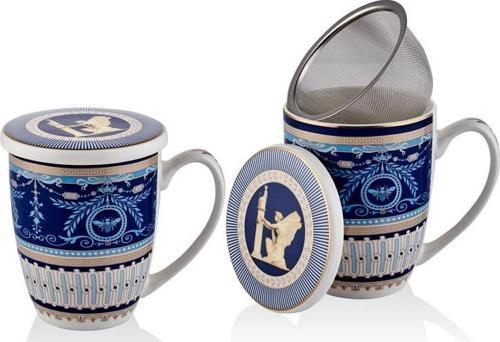 Porselen Blue Banube Filtreli Kupa Kapaklı 12cm