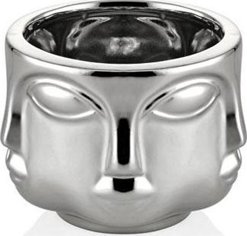 Havelka Suratlı Dekoratif Küçük Boy Saksı Parlak Silver 10cm