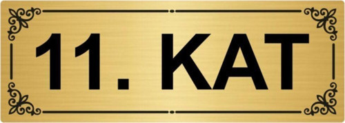 11.Kat 7X20Cm Altın Renk Metal Yönlendirme Levhası