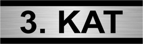 3. Kat 5X20Cm Gümüş Renk Metal Yönlendirme Levhası