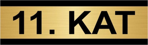 11. Kat 7X20Cm Altın Renk Metal Yönlendirme Levhası