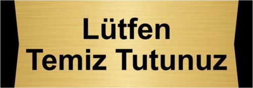 Lütfen Temiz Tutunuz 5X20Cm Altın Renk Metal Yönlendirme Levhası