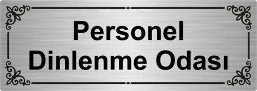 Personel Dinlenme Odası 7X20Cm Gümüş Renk Metal Yönlendirme Levhası
