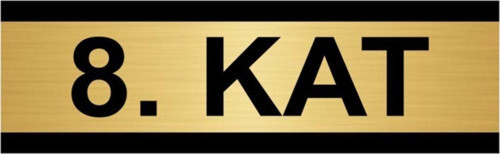 8. Kat 5X20Cm Altın Renk Metal Yönlendirme Levhası