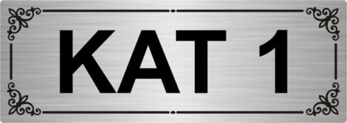 Kat 1 7X20Cm Gümüş Renk Metal Yönlendirme Levhası