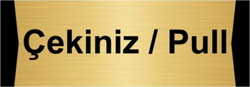 Çekiniz/Pull 5X20Cm Altın Renk Metal Yönlendirme Levhası