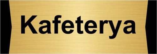 Kafeterya 5X20Cm Altın Renk Metal Yönlendirme Levhası