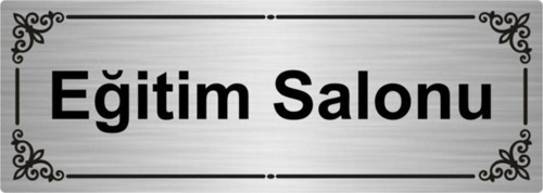 Eğitim Salonu 7X20Cm Gümüş Renk Metal Yönlendirme Levhası