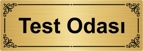Test Odası 7X20Cm Altın Renk Metal Yönlendirme Levhası