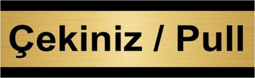 Çekiniz/Pull 5X20Cm Altın Renk Metal Yönlendirme Levhası