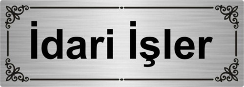 Idari Işler 7X20Cm Gümüş Renk Metal Yönlendirme Levhası