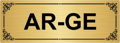 Ar-Ge 7X20Cm Altın Renk Metal Yönlendirme Levhası