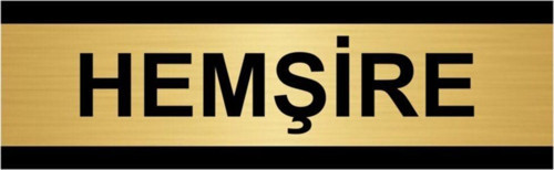 Hemşire 5X20Cm Altın Renk Metal Yönlendirme Levhası