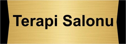 Terapi Salonu 5X20Cm Altın Renk Metal Yönlendirme Levhası
