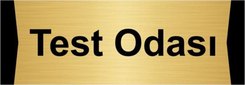 Test Odası 10X20Cm Altın Renk Metal Yönlendirme Levhası