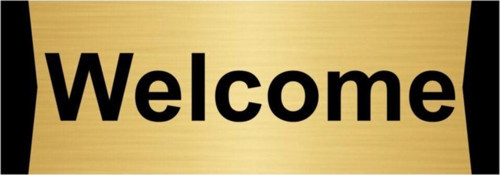 Welcome 7X20Cm Altın Renk Metal Yönlendirme Levhası