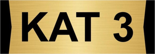 Kat 3 5X20Cm Altın Renk Metal Yönlendirme Levhası
