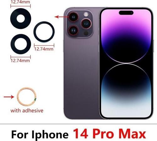 İphone 14 PRO MAX 3 LÜ Arka Kamera Camı Lens Yapışkanlı