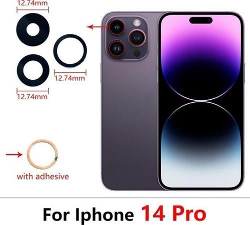 İphone 14 PRO 3LÜ Arka Kamera Camı Lens Yapışkanlı