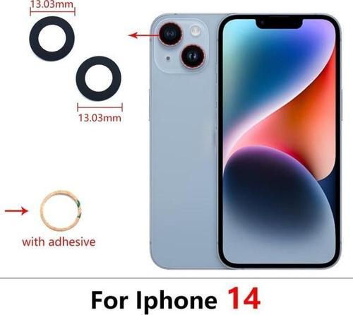 İphone 14 2Lİ Arka Kamera Camı Lens Yapışkanlı