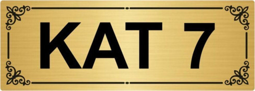 Kat 7 7X20Cm Altın Renk Metal Yönlendirme Levhası