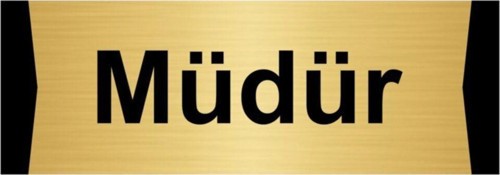 Müdür 10X20Cm Altın Renk Metal Yönlendirme Levhası