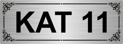 Kat 11 7X20Cm Gümüş Renk Metal Yönlendirme Levhası