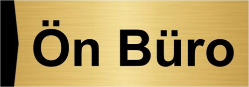 Ön Büro 7X20Cm Altın Renk Metal Yönlendirme Levhası