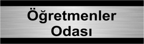 Öğretmenler Odası 7X20Cm Gümüş Renk Metal Yönlendirme Levhası