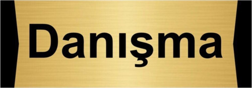 Danışma 10X20Cm Altın Renk Metal Yönlendirme Levhası