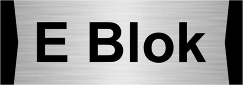 E Blok 10X20Cm Gümüş Renk Metal Yönlendirme Levhası