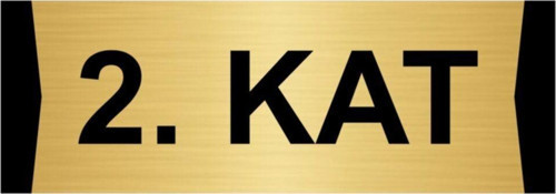 2.Kat 10X20Cm Altın Renk Metal Yönlendirme Levhası